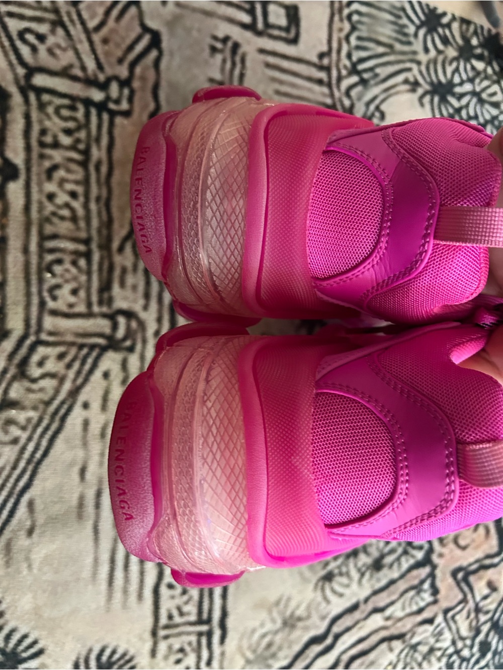 Balenciaga Triple S Hot Pink Women’s Chunky Sneakers - Picture 4 of 5